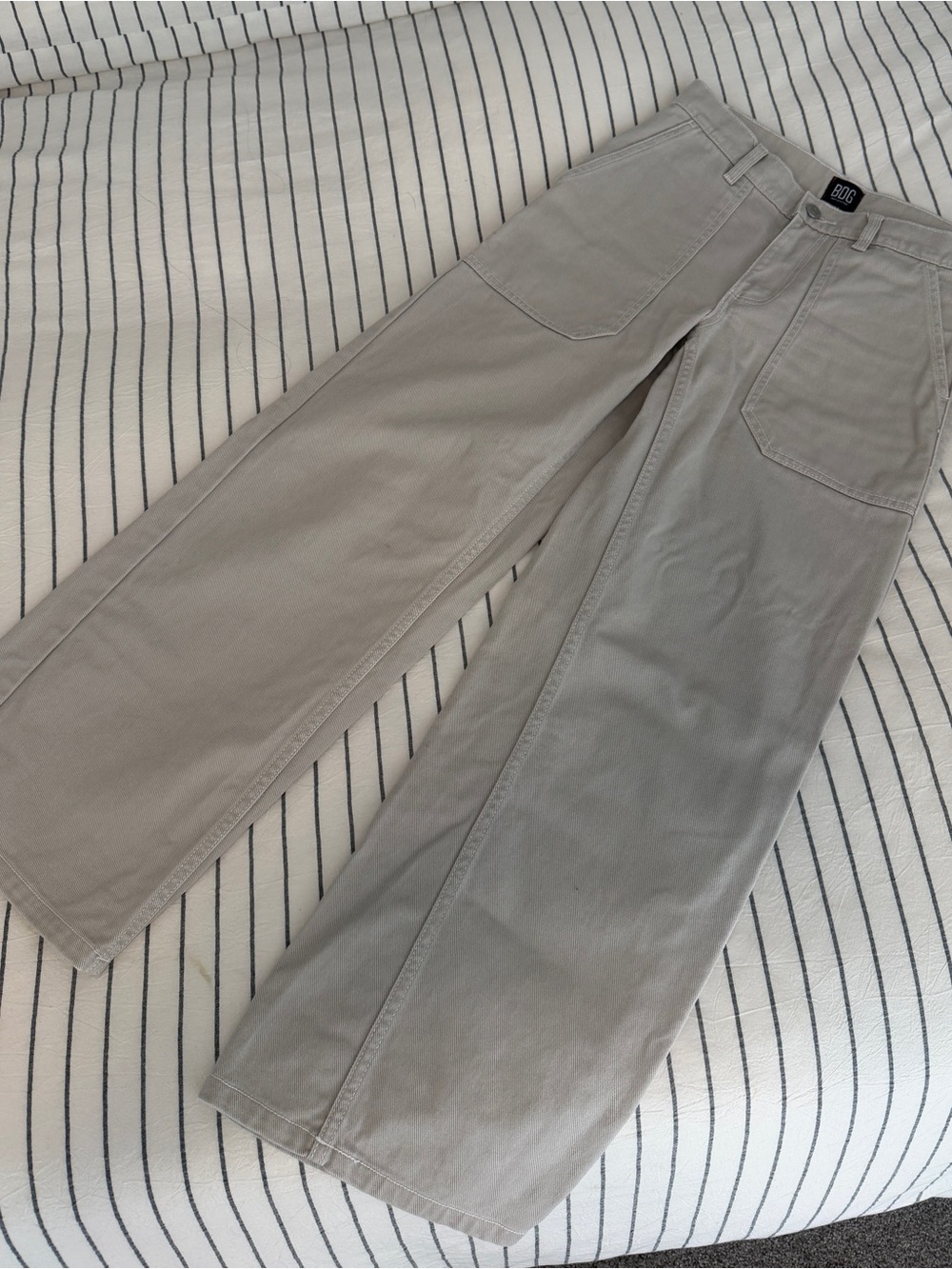 BDG Men's Wide-Leg Workwear Pants in Light Gray
